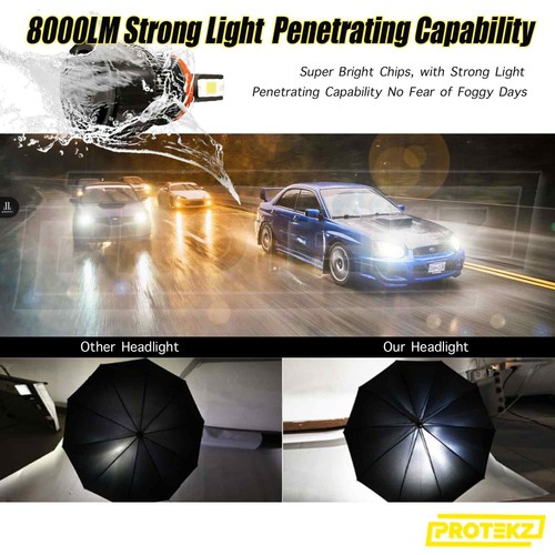 CREE 9006 LED Headlight Lamp Light Bulbs Conversion Kit 1500W Protekz HID 6000K - Picture 5 of 12