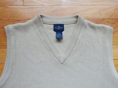 Chaleco de golf para hombre Dockers talla L beige escote en V - Imagen 2 de 4
