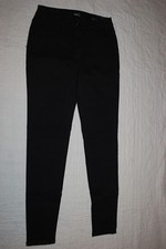 Womens Jeans BLACK ANKLE JEGGINGS Soft Cotton Twill HIGH RISE WAIST Zipper SZ 12