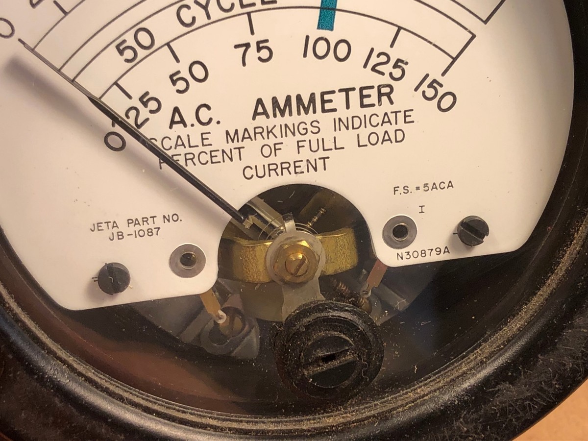 NOS Vintage Sealed AC Ammeter 0-125 Amps 50/60 hz Gauge Jeta