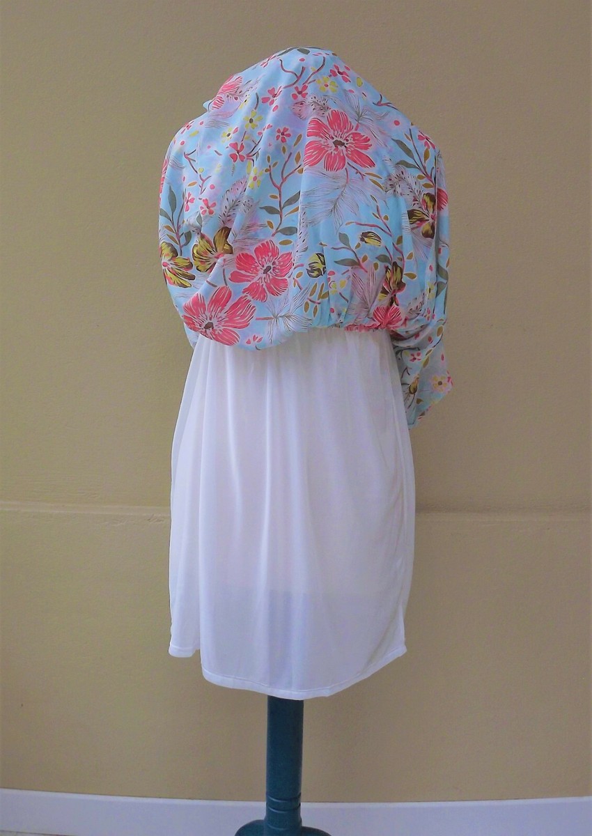 Robe Longue Voilage Fleurie Bleu Ciel KILKY Paris - Taille Unique - Neuve Avec étiquette