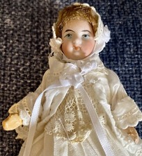 Antique 5 Miniature Closed Mouth Doll W/Orig Body Perfect Bisque Great Outfit
