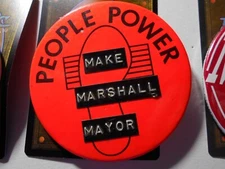 3" Marshall Mayor unknown location cello pinback button
