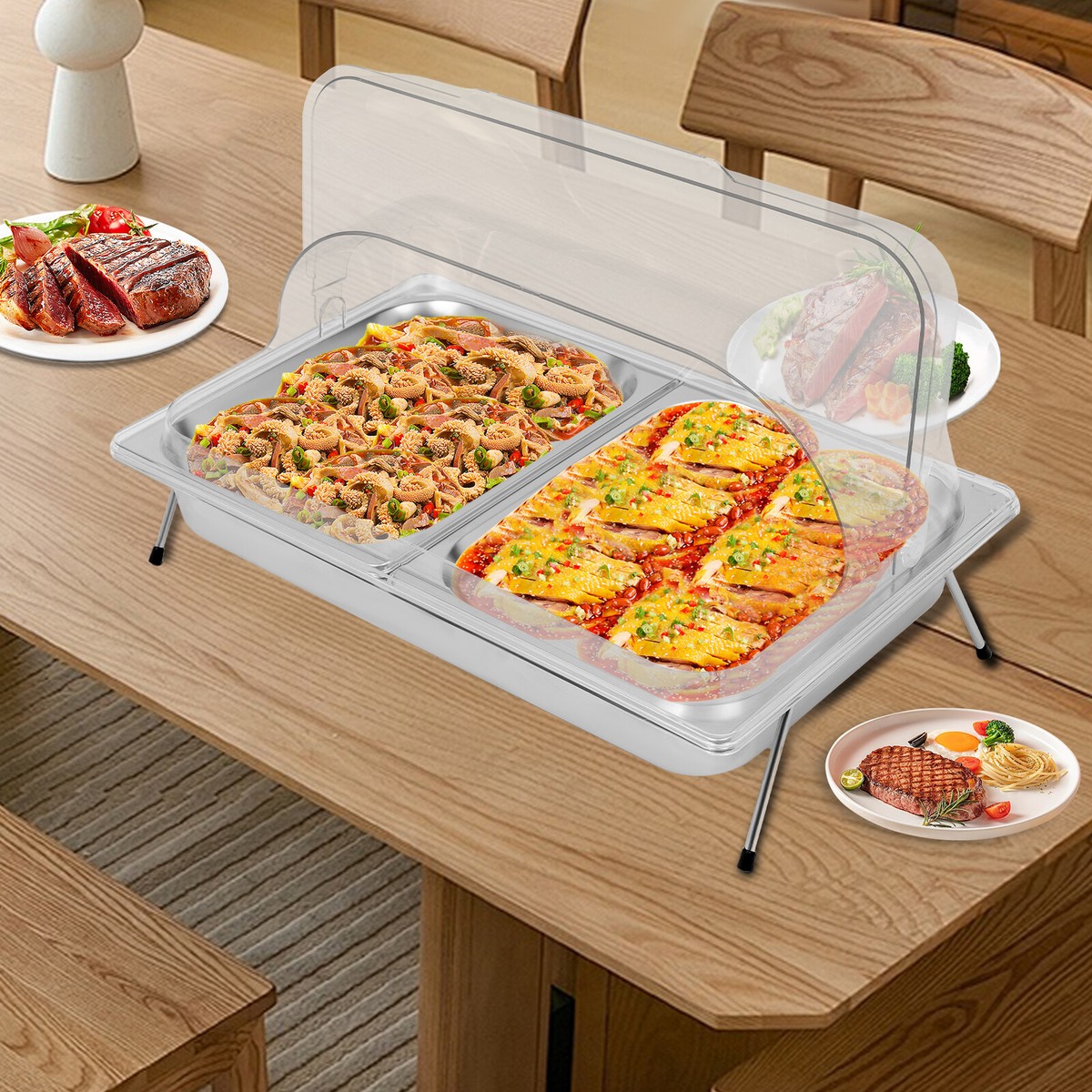 Food Display Tray Buffet Cold Serving Cooler Platter Party Platter