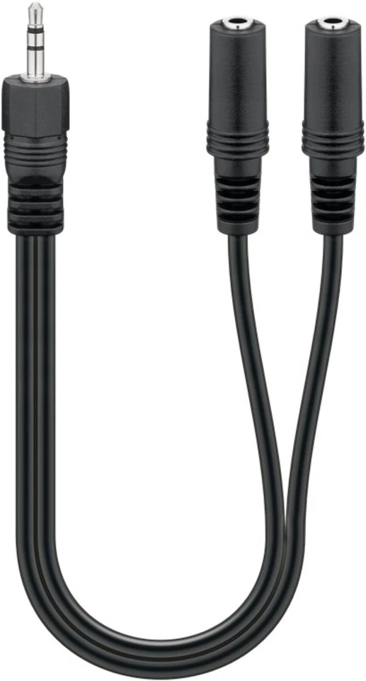 Klinke Y Kabel Splitter 3,5mm St. auf 2x 3,5mm Buchse Stereo Kopfhörer Verteiler - Bild 2 von 4