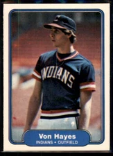 1982 Fleer Von Hayes RC #371 Cleveland Indians