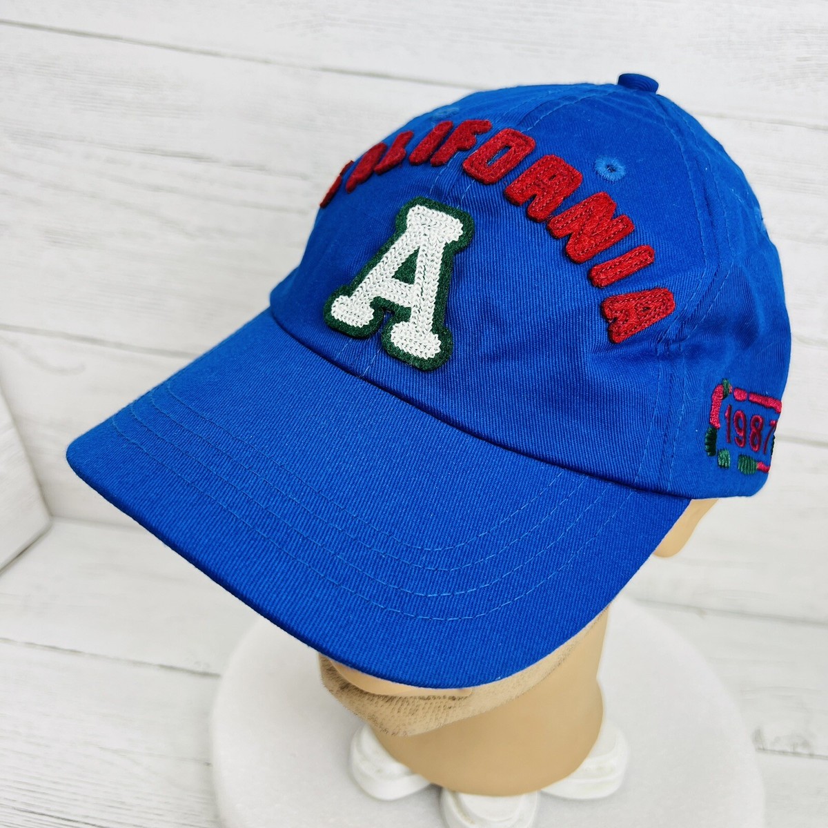Vtg California A Baseball Hat Cap 1987 Embroidered Adjustable Head