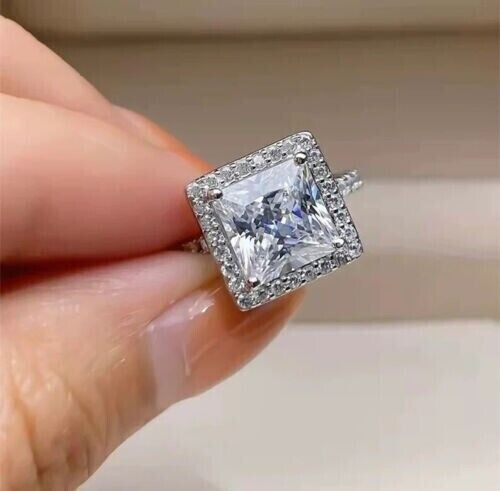 Moissanit Ohrstecker 1,0 Karat Prinzessin-Schnitt – 14K Weißgold Mit Schraubverschluss & GRA Zertifikat Moissanite Anhänger