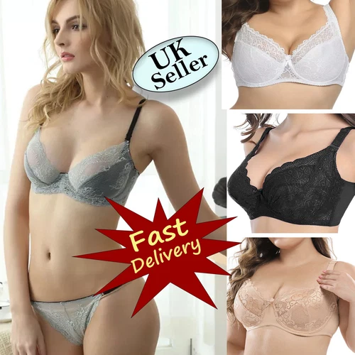 36 -48 Bra Plus Size Full Cup &3/4 Cup Underwired Push Up B, C, D, DD, E