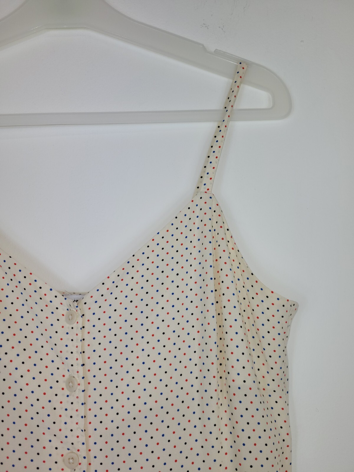 INES DE LA FRESSANGE V UNIQLO Midi Dress Strappy White Polka-dot  Size Small thumbnail 4