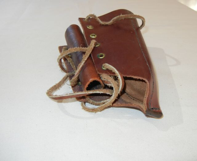 Vtg Cabela's Rifle Recoil Pad Gun Butt Leather Protector Stock LaceUp