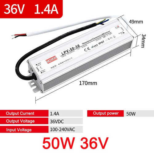LED Strip Driver Power Supply Transformer Waterproof IP67 DC 12V/48V 25W/1500W - Picture 13 of 74