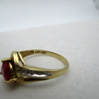 10K Yellow Gold Ruby Heart & Diamond Ring Size 7.25 [R171] — photo 9