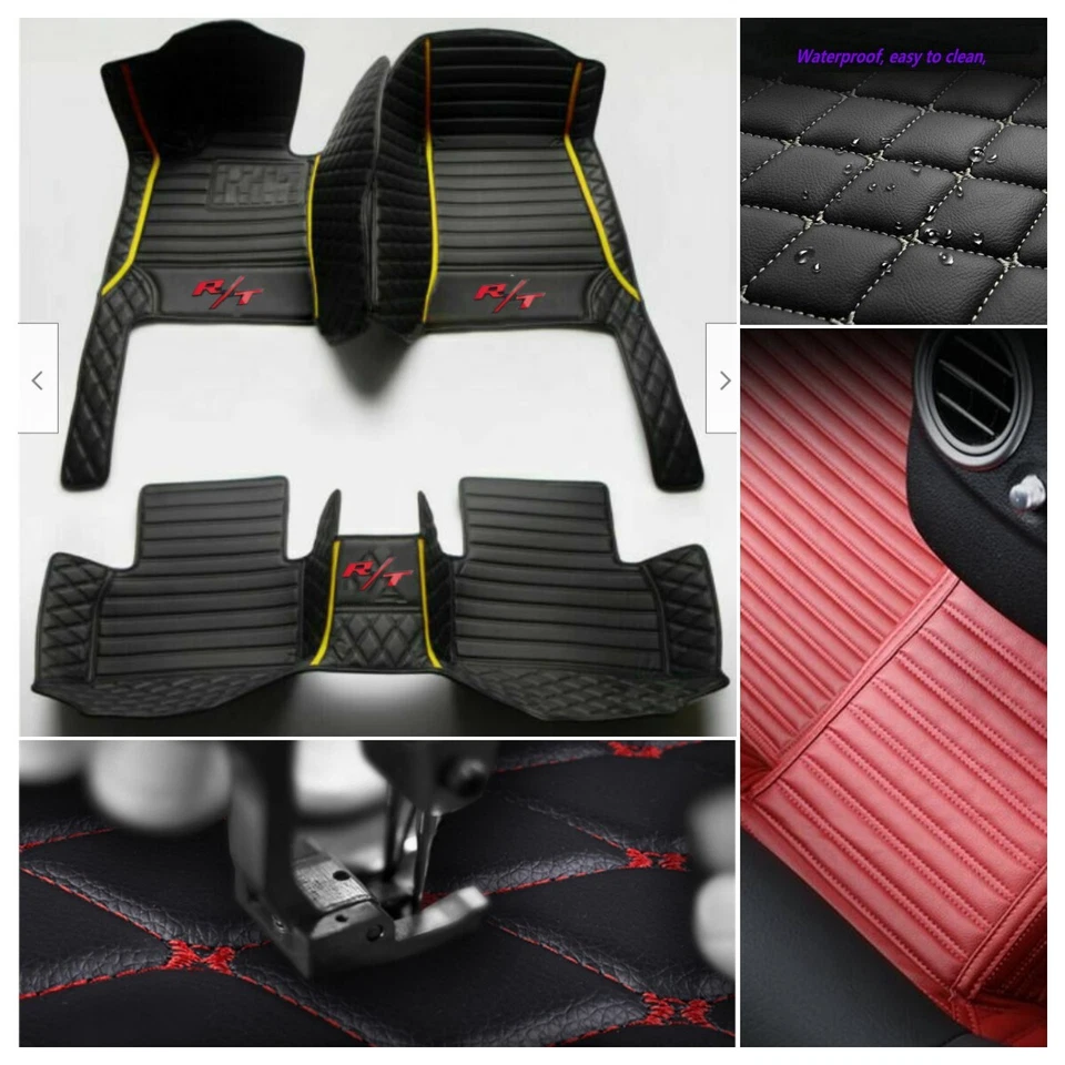 For Dodge Charger Challenger Car Floor Mats RT Carpets Leather Waterproof Rugs Foto 4 de 4