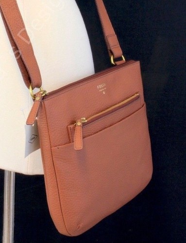 NWT FOSSIL TESSA Pebble Brown Leather 