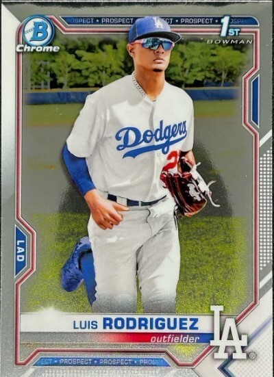 Luis Rodriguez, 1st Bowman Chrome, 2021 Bowman, Card #BCP-196, Dodgers