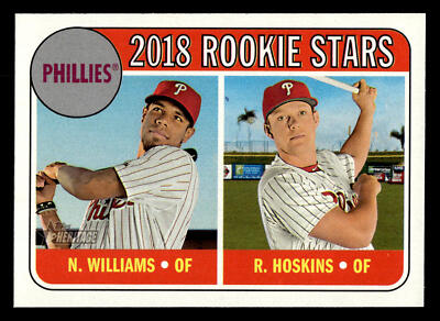 2018 Topps Heritage Phillies Rookie Stars Rhys Hoskins / Nick Williams #206