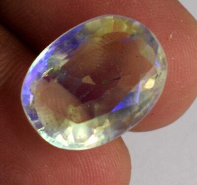 Topaze Mystique Naturelle Arc-en-ciel Ronde - 100.3 Carats - Certifiée AGL - Pierre Iridescente Non Traitée - Brésil
