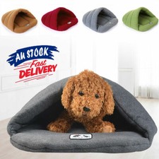 Dog Cat Pet Fleece Sleeping Bag Warm Soft Comfy Cave Bed Washable Nest House Mat