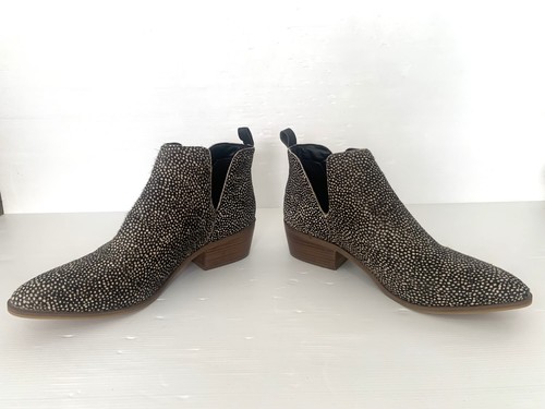 NEW $170 HUMAN PREMIUM JUNGLE ANKLE BOOT 41 / 9.5 Western LEATHER Black Leopard - Picture 2 of 18