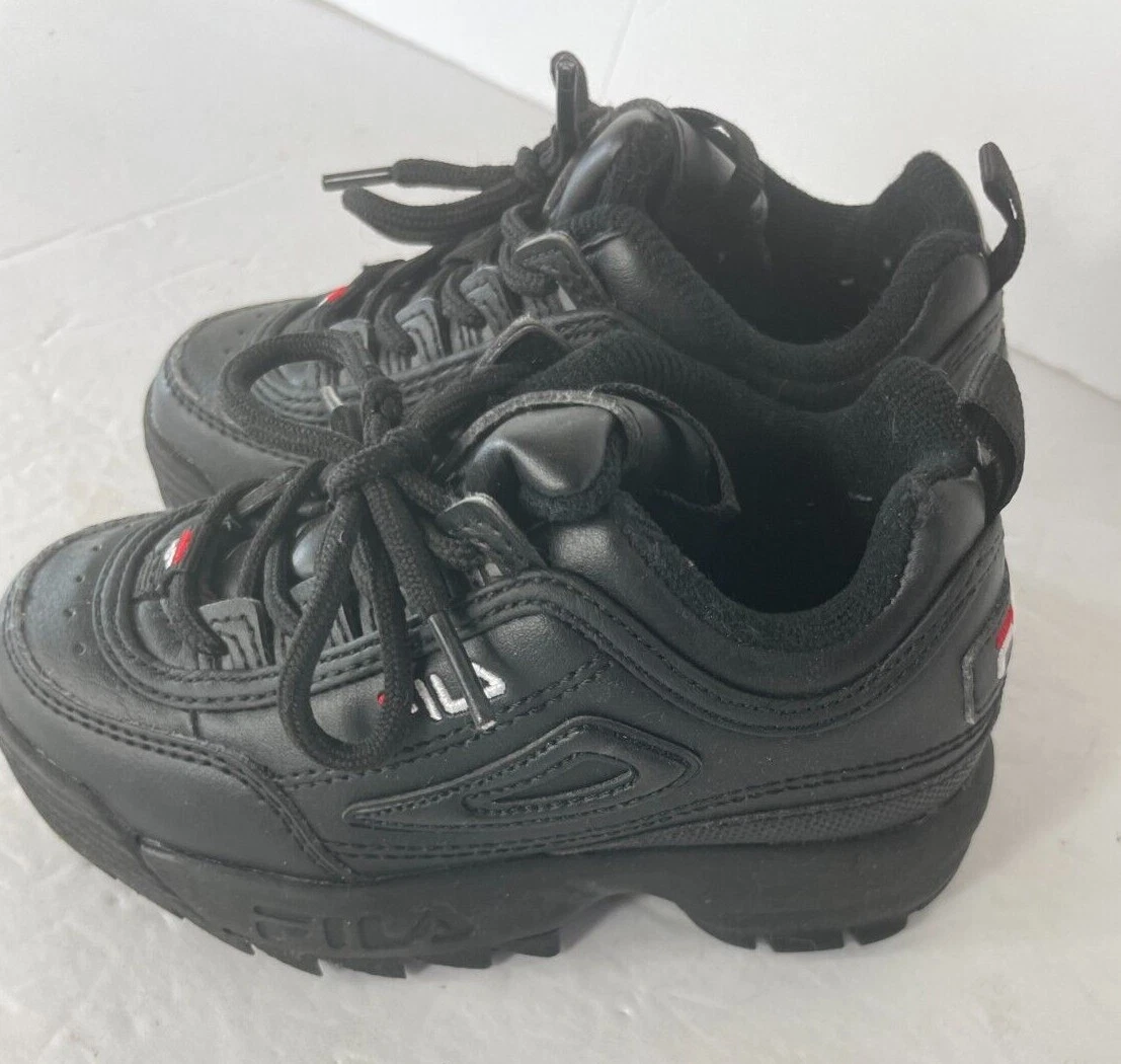 FILA Disruptor 2 Black unisex Toddler Infant Shoes Size 9 NWT in box  Sneakers