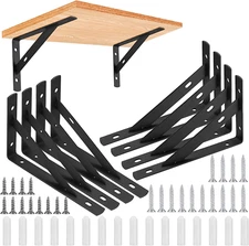 8 Pcs Heavy Duty Shelf Brackets, Floating Metal Shelf Brackets, Metal Wall Mount