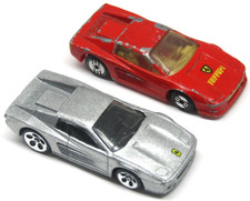 Vintage Hot Wheels Ferrari Testarossa Car 1986-1997 Lot of 2 Red and Silver 512