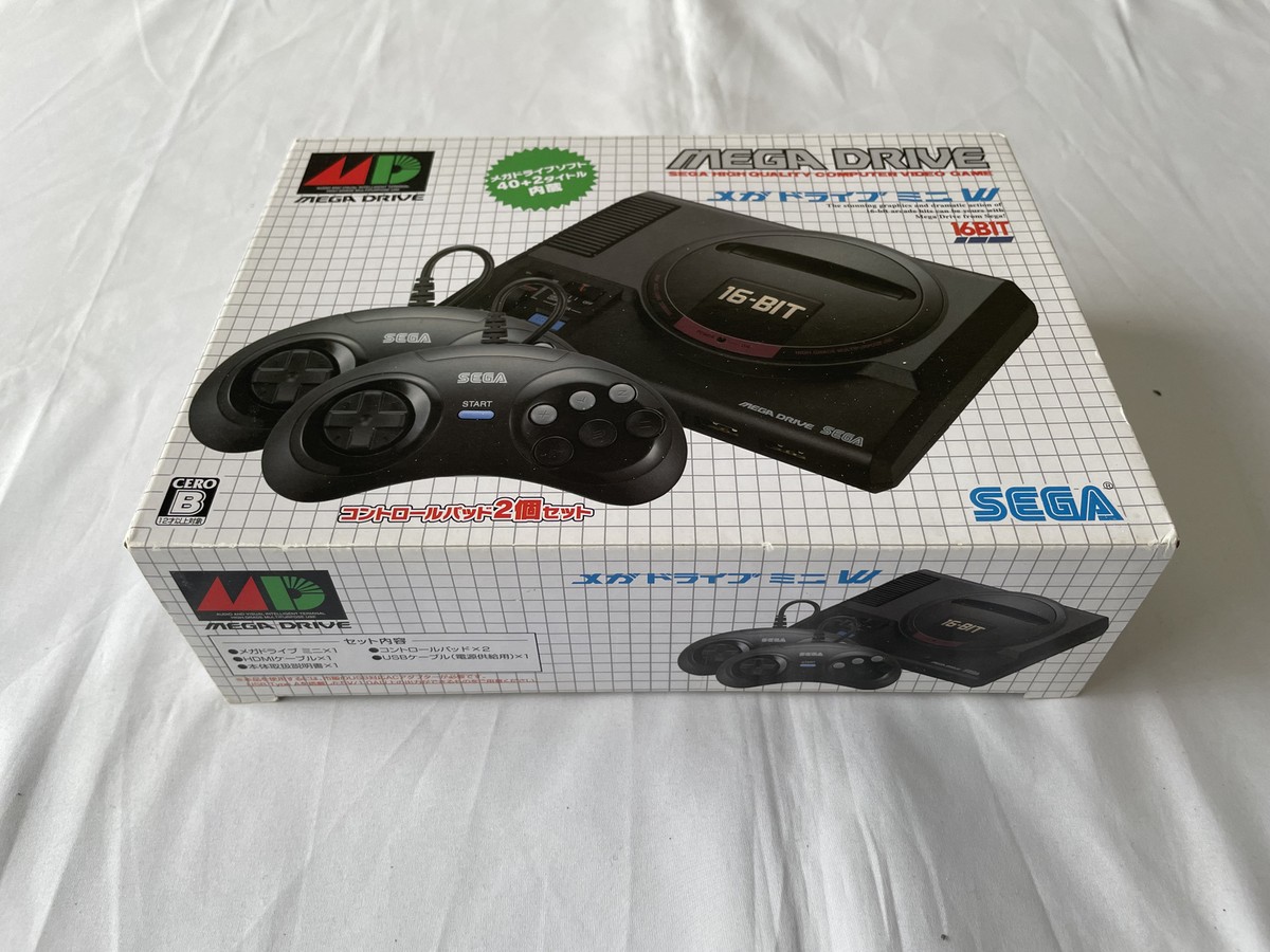 SEGA Mega Drive Mini W Console Controller Built-in Games w/Box Tested #144  z#79