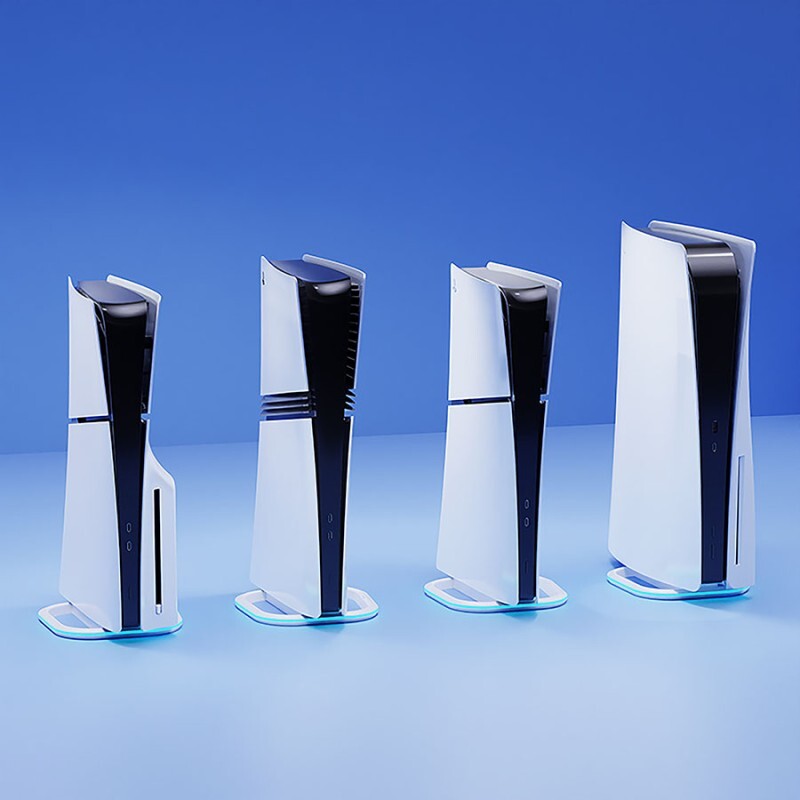 Stand vertical PS5 et Slim avec base lumineuse multicolore