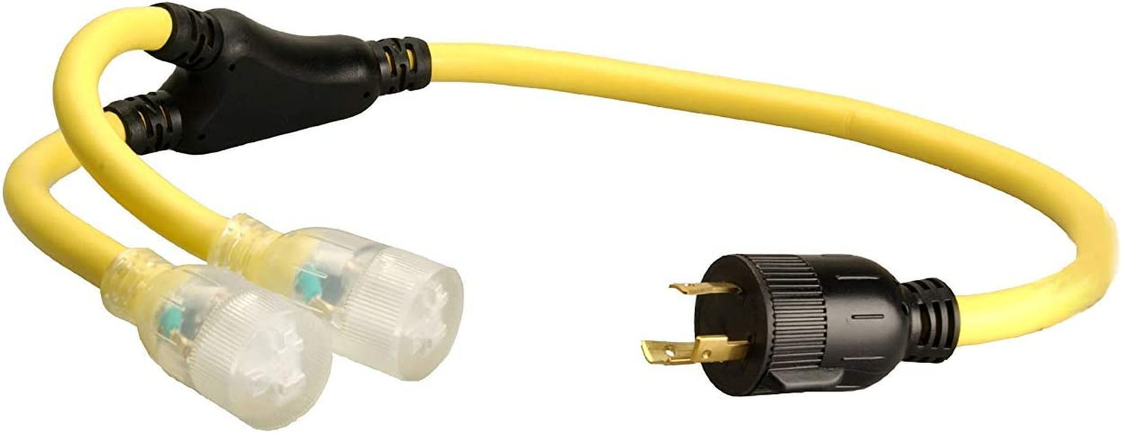 01915 3-Feet Generator Power Cord Adapter, 10/3 Splitter Y Adapter, L5-30P to (2