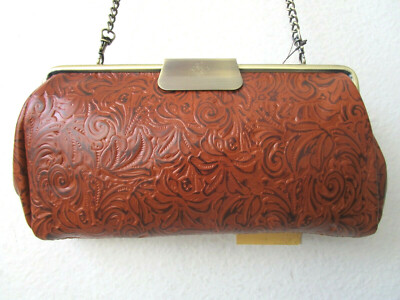 Leather Triple Frame Clutch Patricia Nash Juilly Florence Medium NWT