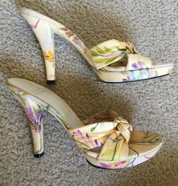 Gorgeous New Stuart Weitzman Floral Leather Slide Sandals Sz 6.5/37 $385 | eBay