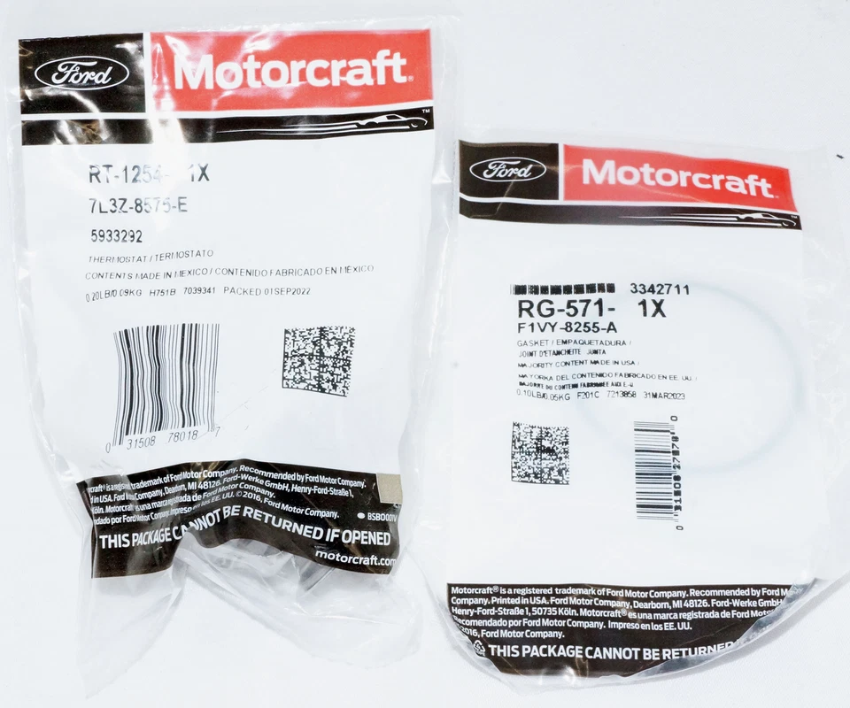 Termostato de motor genuino OEM Motorcraft RT1254 y kit de sello de junta RG571 92-11 Foto 2 de 4