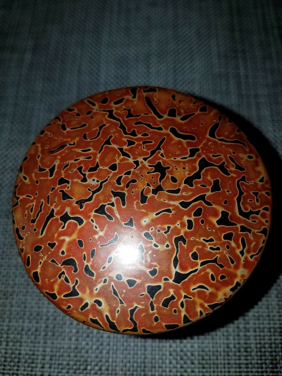 骨董　茶器 漆器王者犀皮漆圆盖罐Antique Chinese Xipi Lacquer Wooden Tea