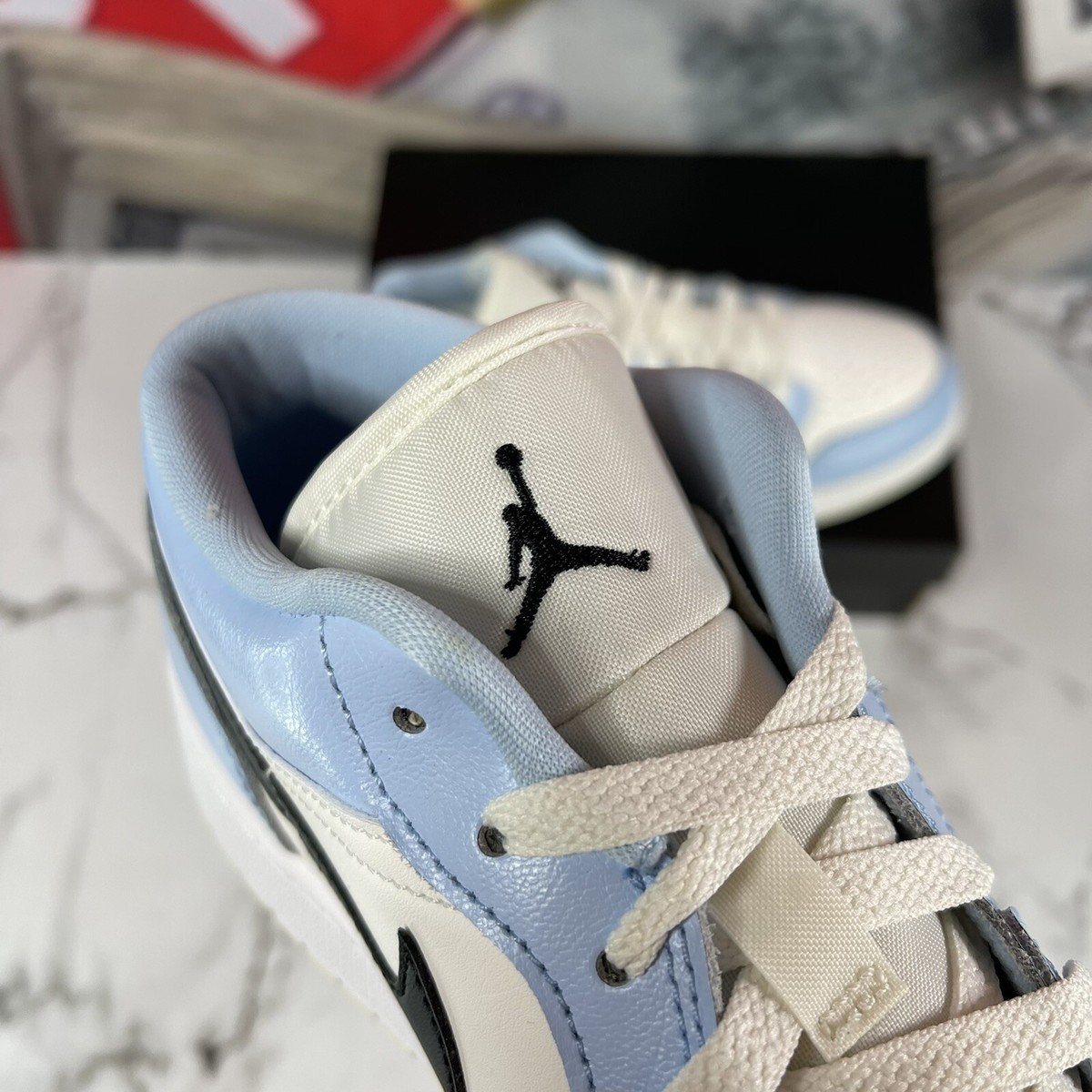 Size 4Y - Air Jordan 1 Low ‘Ice Blue’ (GS) Amazon.com | Nike Jordan Youth Air 1 Low (GS) 554723 401 Ice  main image 2