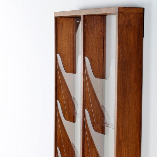 Brochure Display Stand Wall Mounting Double Sided Wooden Magazine Rack Holder - Imagen 21 de 75