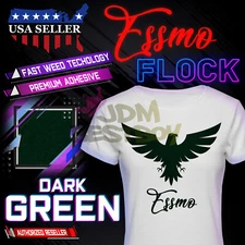 Dark Green Flock Heat Transfer Vinyl HTV T-Shirt 20" Iron On Heat Press DF10