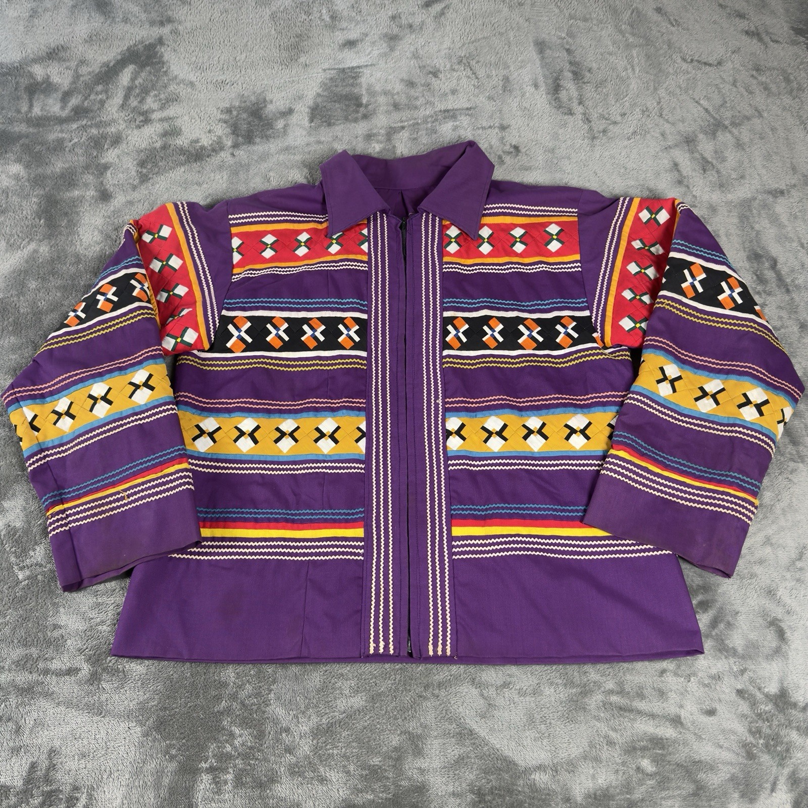 Vintage Seminole Native American patchwork Jacket… - image 1