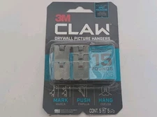 3M CLAW Drywall Picture Hanger Wall Hook 15lb Pack of 5 No Tools Needed