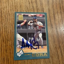 Alex Cora autographed baseball card 2001 Topps #581 (Los Angeles Dodgers) SIGNED