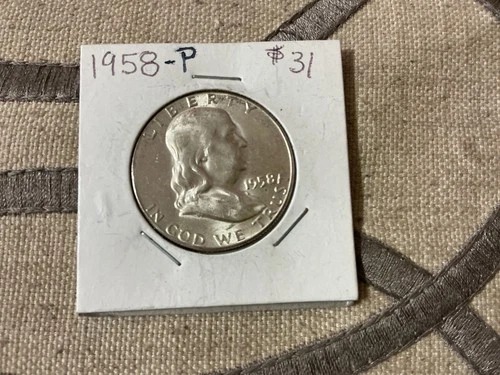 1958-P Franklin Half Dollar 90% fine silver