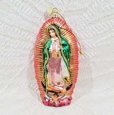 VINTAGE KURT S. ADLER (KSA) OUR LADY OF GUADALUPE GLASS ORNAMENT