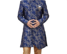 Indian Men Indo-Western Sherwani Royal Blue Size 48 Indian Wedding Party Wear A3