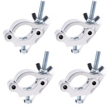 4 Pack Silver Heavy Duty 660 lb Aluminum Alloy DJ Light Truss Clamps 1.5-2.0"
