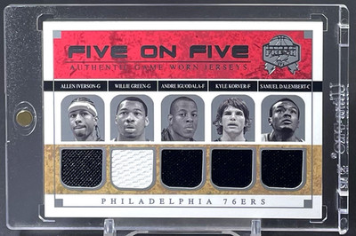 ( /199 ) 76ers Wizards 2004-05 SkyBox Fresh Ink Five on Five GU Jersey Iverson