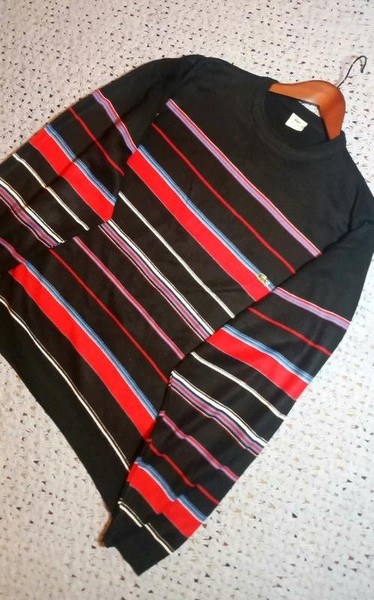 Men Lacoste Sweater Multicolor Cotton 46 / 3XL /