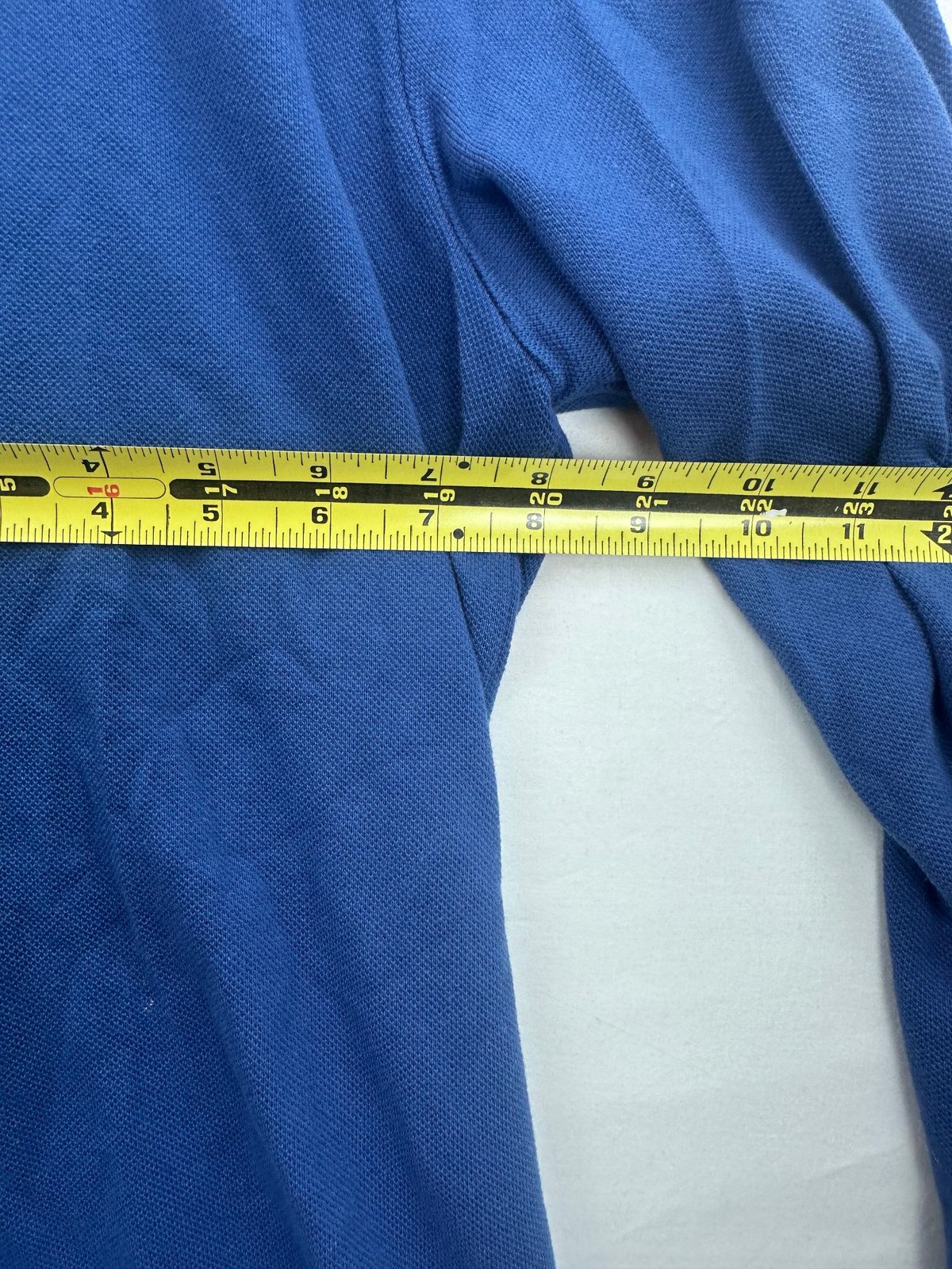 Lacoste Polo Shirt Mens L Long Sleeve Pique Cotton Blue Croc Logo Embroidered thumbnail 9