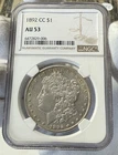 1892 CC Morgan Silver Dollar NGC AU 53