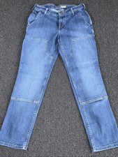 Carhartt Women  s Jeans 4 Short Rugged Flex Double Front Knee Jean Medium Blue