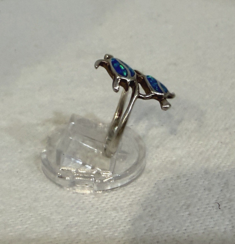 Solid Sterling Silver Signed Boulder Opal Inlay T… - image 2